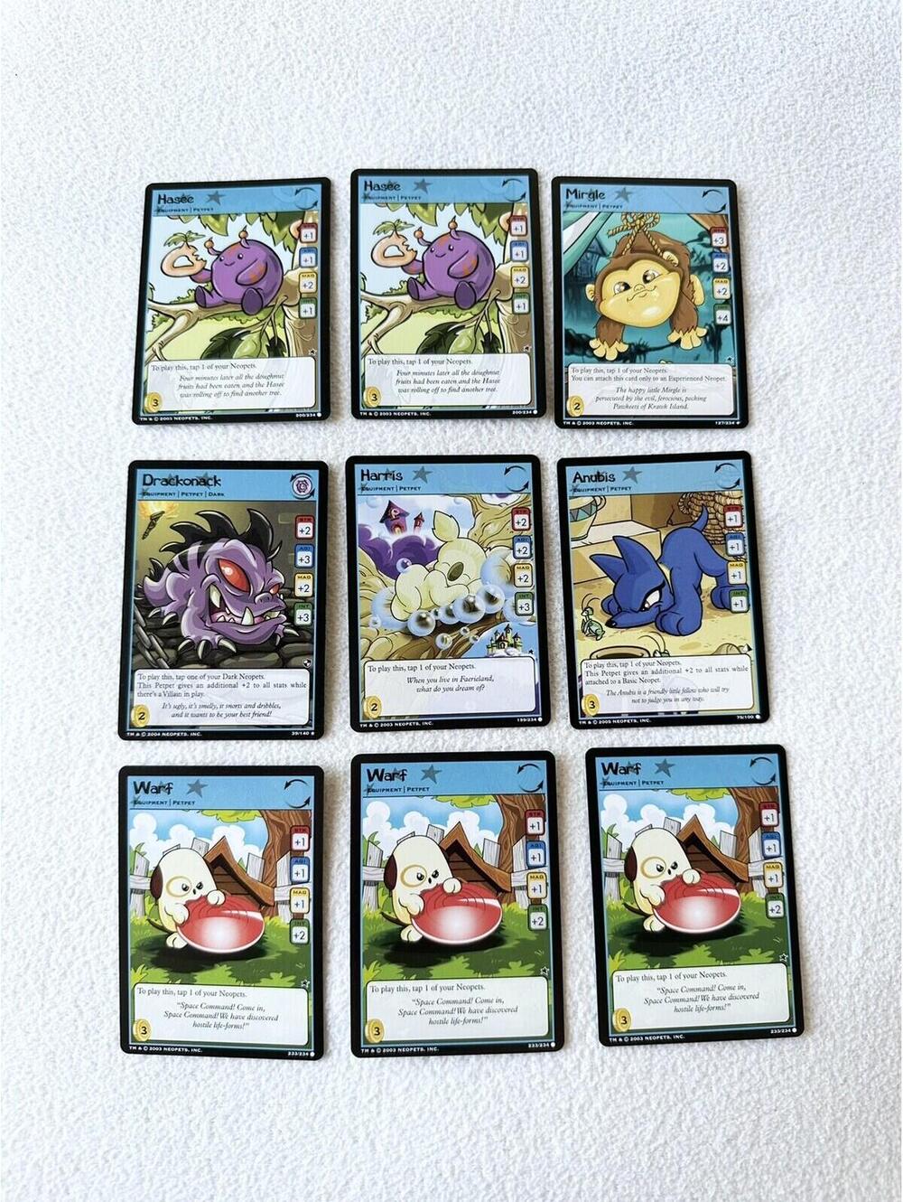 2003 Neopets TCG Petpet Card Bundle of 9 Trading Cards (Near Mint)